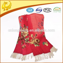 Kashmir Nouveau fil de style fashion teint à la main 100% laine imprimé châle avec long Tassel